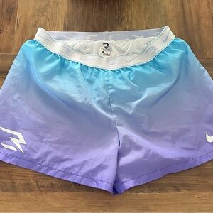 Nike 3 Brand Shorts Girls Size L  Lined Wisteria Purple Athletic Running Outdoor